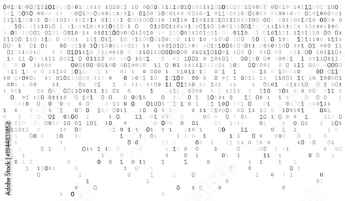 Cascading Digital Rain - Dense Binary Header with Fading Data Distribution