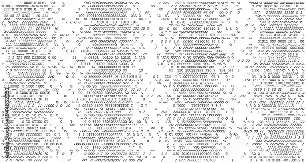 Obraz premium Systematic Pulse - A Vertical Grid Distribution of Binary Clusters and Digital Logic Nodes