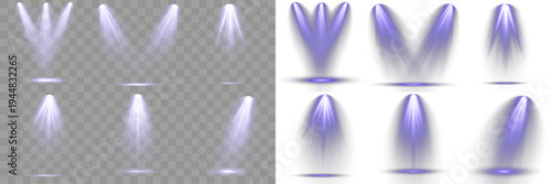 Bundle of light effect blue, isolated on background.