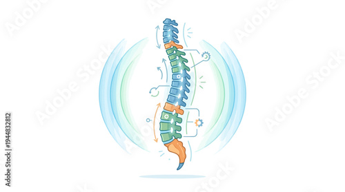 Human Spine Anatomy and Health - A Detailed Medical Illustration for Educational Purposes
