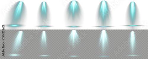 Collection of spotlight creative, for concert illumination.