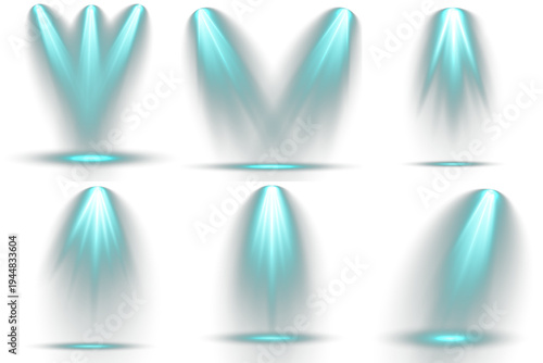 Set of light beam abstract, illuminates darkness.