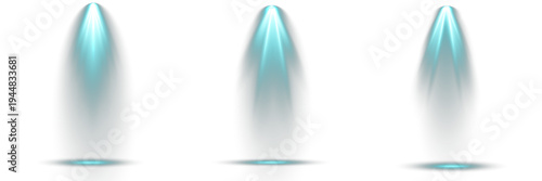 Set of light beam cyan, disco club event.