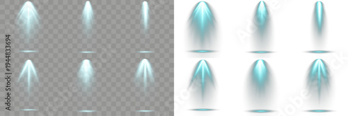 Group of light effect strong directional, professional studio lighting.