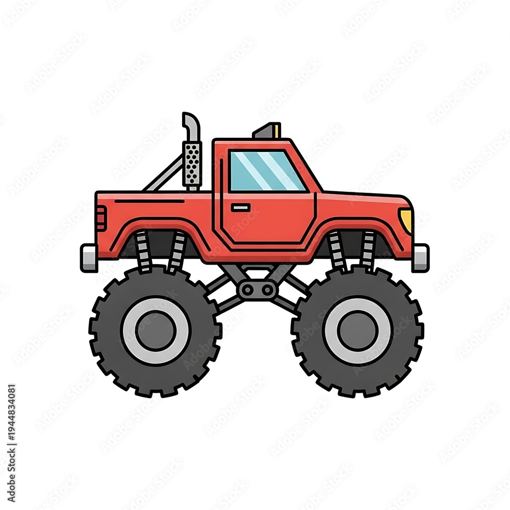 Fototapeta premium Big Wheels Monster Truck Vehicle.