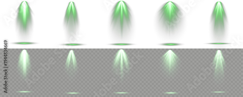 Bundle of glowing ray realistic vivid, on transparent background.