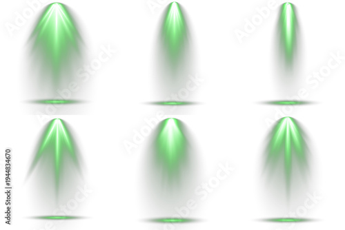 Group of light sources shiny, for theater and gallery.