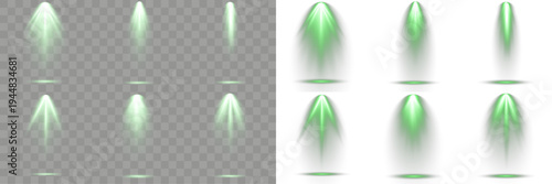 Collection of light beam strong directional, for theater and gallery.