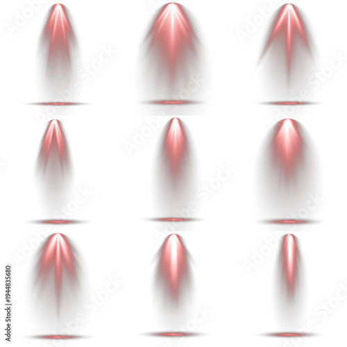 Bundle of floodlight red vivid, theatre decoration.