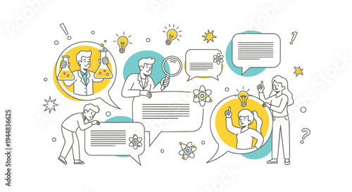 Set of 6 people communication icons vector