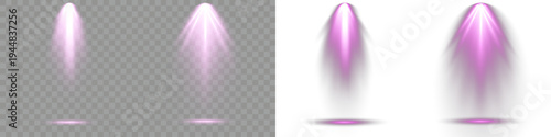 Set of floodlight violet, festive atmosphere design.