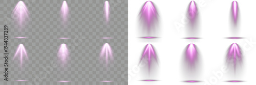 Group of glowing ray shiny, isolated on background.