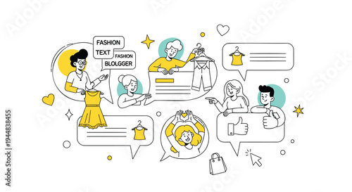 Set of 6 people chatting vector illustrations