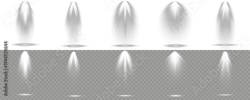 Bundle of lens flash white, professional studio lighting.