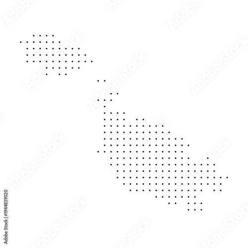 Malta country dotted map. Black spot pixel illustration isolated on white background. Vector circle mosaic.