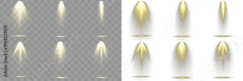 Bundle of floodlight realistic vivid, disco club event.