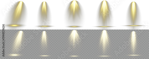 Bundle of glowing ray yellow vivid, theatre decoration.