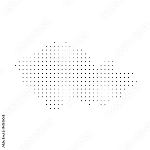 Czech Republic country dotted map. Black spot pixel illustration isolated on white background. Vector circle mosaic.