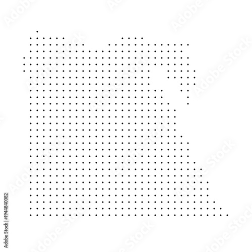 Egypt country dotted map. Black spot pixel illustration isolated on white background. Vector circle mosaic.