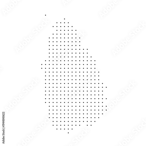 Sri Lanka country dotted map. Black spot pixel illustration isolated on white background. Vector circle mosaic.