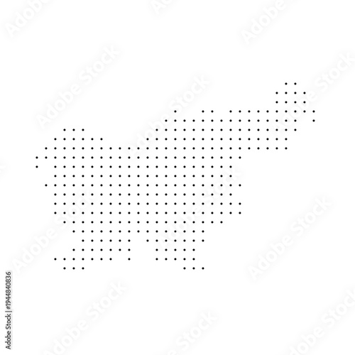 Slovenia country dotted map. Black spot pixel illustration isolated on white background. Vector circle mosaic.
