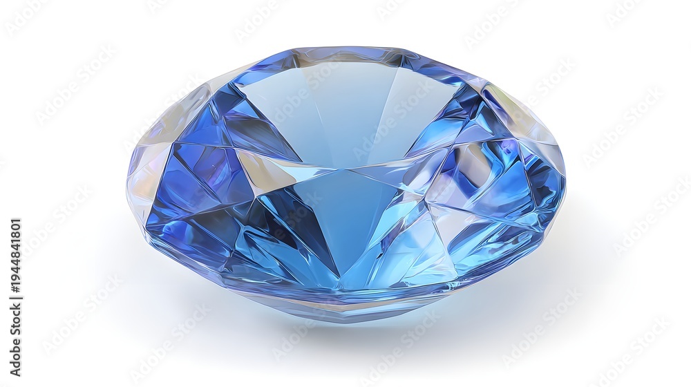 Fototapeta premium A Stunning Blue Sapphire Gemstone Sparkling with Light.