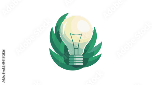 An eye-catching image features a lightbulb and leaves, representing new ideas and the environment.