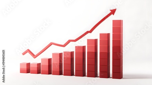 Red Bar Graph with Upward Trending Line and Arrow. Free Download Red Bar Graph with Upward Trending Line and Arrow. - GFXLoad