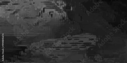 Dark Gray Abstract Blurry Water Reflection or Oil Slick Texture with Organic Shapes and Smooth Gradients