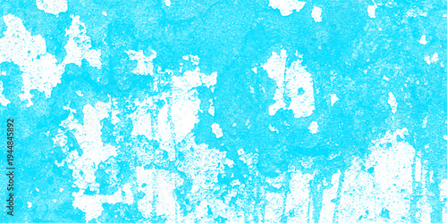 Bright Cyan Abstract Grunge Texture Background with White Splatters and Rough Surface Effect vector illustration