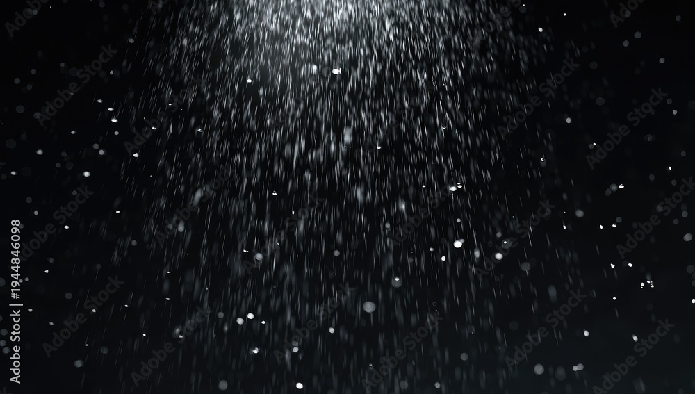 Obraz premium A cascade of white particles descending against a dark background, abstract and ethereal