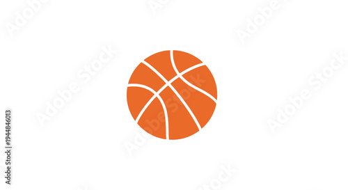 Orange basketball ball icon illustration on isolated white background.