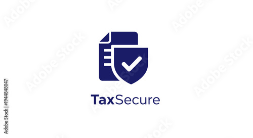 Document with Shield and Checkmark Icon, Secure Tax Filing and Financial Data Protection Concept on isolated white background