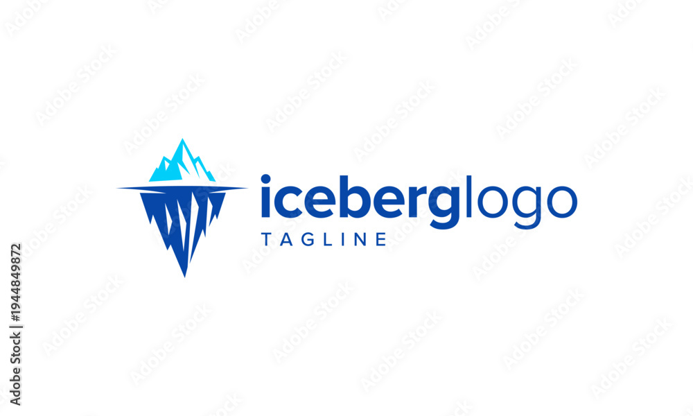 Obraz premium Vector Blue Iceberg Logo Design Template