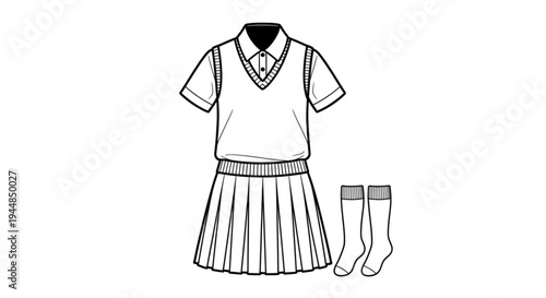 Woman school uniform vector ilustration 