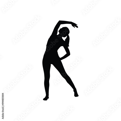 Woman Yoga Silhouette Poses Fitness Meditation Vector Illustration