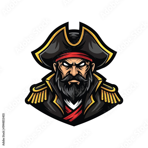 Pirate Captain Cartoon Character Illustration.
