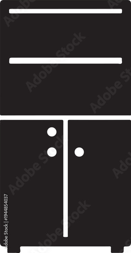 Vintage style cupboard with two doors and two drawers