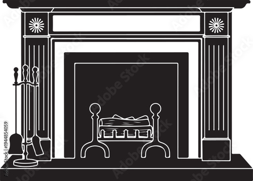 Vintage Fireplace Decoration Details