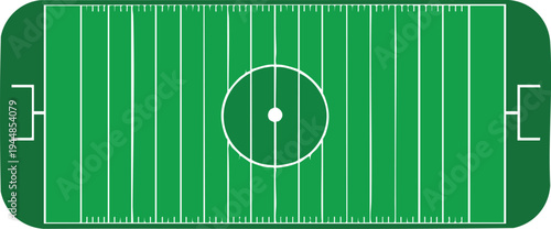 Full soccer football field pitch top view silhouette vector