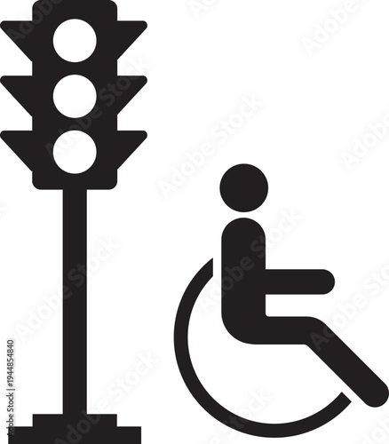 Traffic Light Signal and Wheelchair Symbol