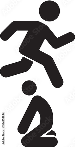 Man jumping over kneeling person representing overcoming obstacles