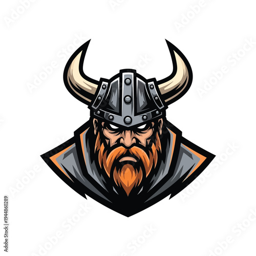 Viking warrior with horned helmet.