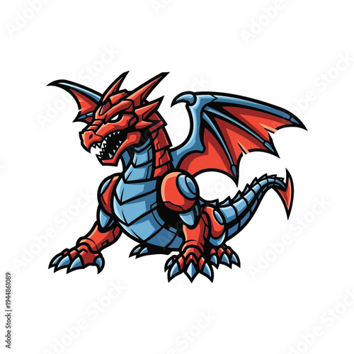 Colorful dragon creature fantasy beast.