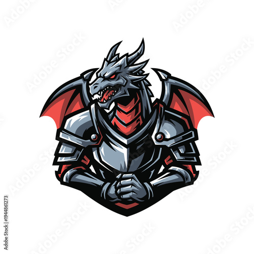 Dragon in armor fantasy creature.