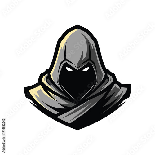 Gray Hooded Figure With Glowing Eyes.