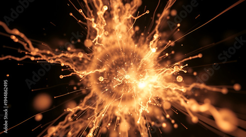 Slowmotion closeup of a photonuclear reaction flash, revealing the intricate and explosive nature of the nuclear interaction.