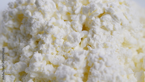 фотографія Highresolution photo of soft curds, Appetizing macro shot showcasing creamy chee