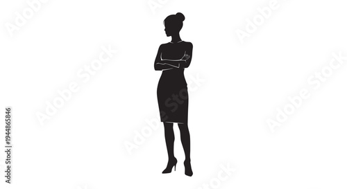 Silhouette of a confident woman with arms crossed.