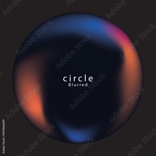 Abstract circle shapes with gradient isolated on black background. Vector set. Fluid vivid gradients for banners. Modern trendy design. Liquid shape. Colorful bright neon template. Dynamic soft color.